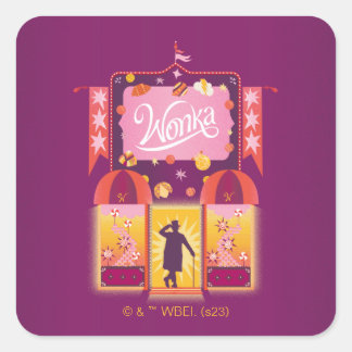 Wonka Snoep Store Graphic Vierkante Sticker