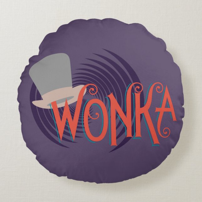 Wonka Spiral Logo Rond Kussen (Voorkant)