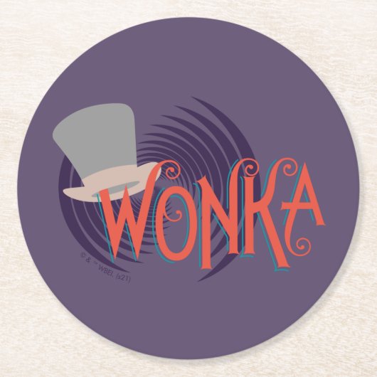 Wonka Spiral Logo Ronde Kartonnen Onderzetter (Voorkant)