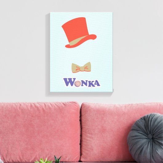 Wonka Top Hat & Bow Stropdas Canvas Afdruk (Insitu (Woonkamer))