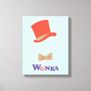 Wonka Top Hat & Bow Stropdas Canvas Afdruk