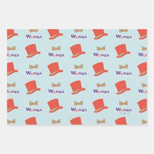 Wonka Top Hat & Bow Stropdas Inpakpapier Vel (Voorkant 3)