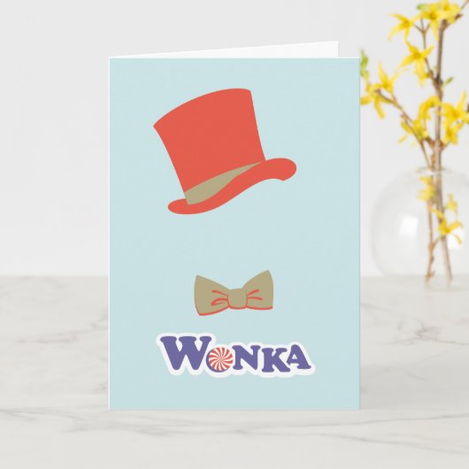 Wonka Top Hat & Bow Stropdas Kaart (Gele Bloem)