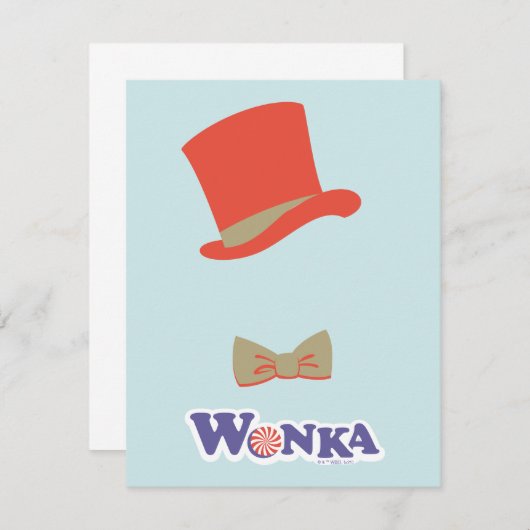 Wonka Top Hat & Bow Stropdas Notitiekaartje (Voorkant / Achterkant)