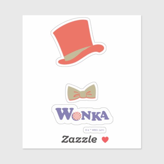 Wonka Top Hat & Bow Stropdas Sticker (Vel)