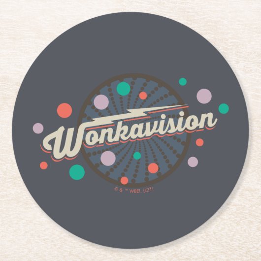 Wonkavision Logo Ronde Kartonnen Onderzetter (Voorkant)
