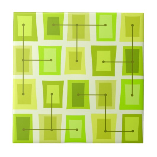 Wonky Deuren Kleiner Chartreuse Tegeltje (Voorkant)