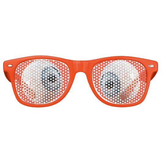 "Wonky Eyeballs" Oranje Halloween Retro Zonnebril (Voorkant)
