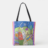Wonky Folk Art Houses Tote Bag (Achterkant)