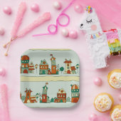 Wonky Houses Papieren Bordje (Feest)