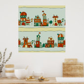 Wonky Houses Poster (Keuken)