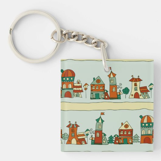 Wonky Houses Sleutelhanger (Voorkant)