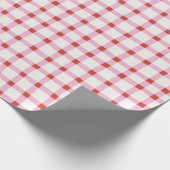 Wonky Pink en Red Gingham met kerst Cadeaupapier (Hoek)