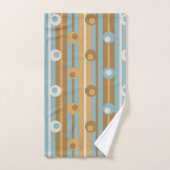 Wonky Polka Dots and Stripes, Abriot, Blue, Brown Bad Handdoek (Handdoek)