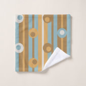 Wonky Polka Dots and Stripes, Abriot, Blue, Brown Bad Handdoek (Wasdoekje)