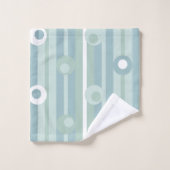 Wonky Polka Dots and Stripes, Zee Glass, blauw Bad Handdoek (Wasdoekje)