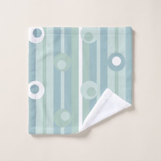 Wonky Polka Dots and Stripes, Zee Glass, blauw Bad Handdoek (Wasdoekje)