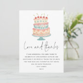 Wonky Quirky Cake Script 50e Verjaardag Bedankt Kaart (Staand voorkant)