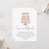 Wonky Quirky Cake Script 50e Verjaardag Bedankt Kaart (Voorkant / Achterkant in situ)