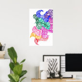 Wonky Rainbow Doodle Poster (Thuiskantoor)