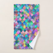 Wonky Rainbow Glitter Metal Mermaid Scales Bad Handdoek (Handdoek)