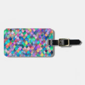 Wonky Rainbow Glitter Metal Mermaid Scales Bagagelabel (Voorkant horizontaal)