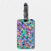 Wonky Rainbow Glitter Metal Mermaid Scales Bagagelabel (Achterkant verticaal)
