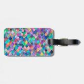 Wonky Rainbow Glitter Metal Mermaid Scales Bagagelabel (Achterkant horizontaal)