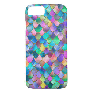 Wonky Rainbow Glitter Metal Mermaid Scales iPhone 8/7 Hoesje