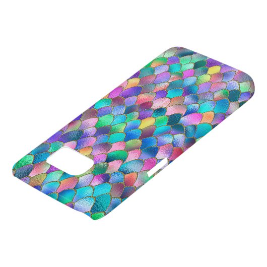 Wonky Rainbow Glitter Metal Mermaid Scales Case-Mate Samsung Galaxy Hoesje (Onderkant)