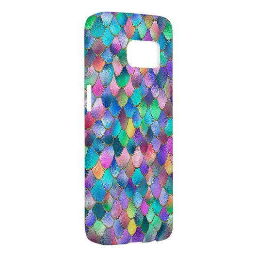 Wonky Rainbow Glitter Metal Mermaid Scales Case-Mate Samsung Galaxy Hoesje (Back/Rechts)