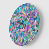 Wonky Rainbow Glitter Metal Mermaid Scales Grote Klok (Hoek)