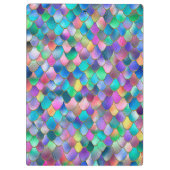 Wonky Rainbow Glitter Metal Mermaid Scales Klembord (Achterkant)