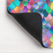 Wonky Rainbow Glitter Metal Mermaid Scales Muismat (Hoek)