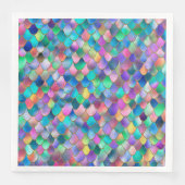 Wonky Rainbow Glitter Metal Mermaid Scales Servet (Voorkant)