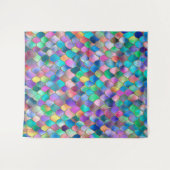 Wonky Rainbow Glitter Metal Mermaid Scales Wandkleed (Voorkant (horizontaal))