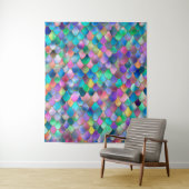 Wonky Rainbow Glitter Metal Mermaid Scales Wandkleed (In situ)