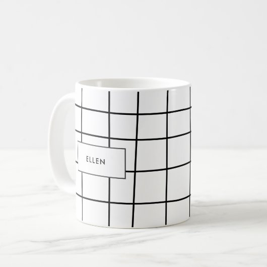 Wonky rasterlijnen koffiemok (Voorkant links)