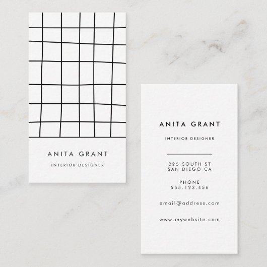 Wonky rasterlijnen visitekaartje (Voorkant / Achterkant)