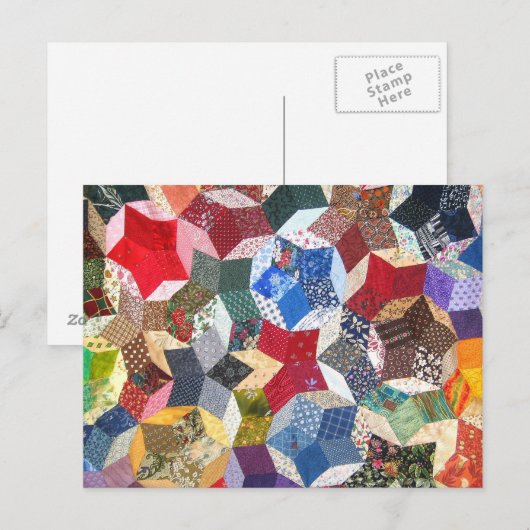 Wonky Star Quilt Briefkaart (Voorkant / Achterkant)