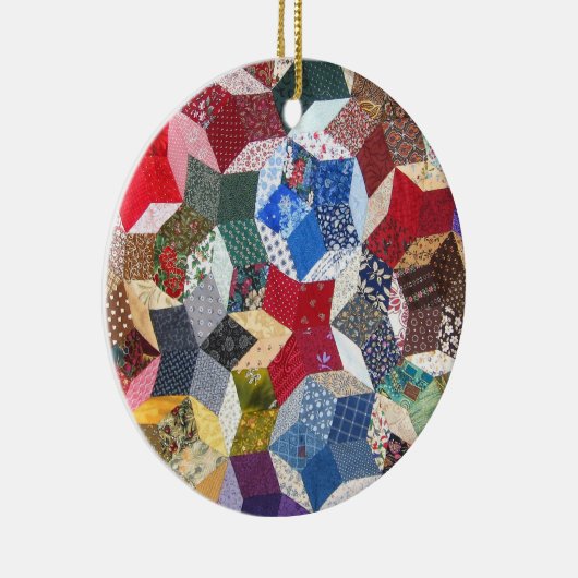 Wonky Star Quilt Keramisch Ornament (Rechts)