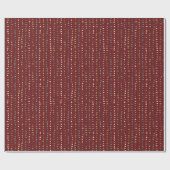 Wonky Stippen Wrapping Paper - Donkerrood, Goud &  Cadeaupapier (Vlak)