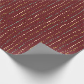 Wonky Stippen Wrapping Paper - Donkerrood, Goud &  Cadeaupapier (Hoek)
