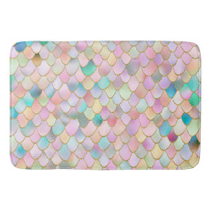 Wonky Trendy Rainbow Girl Metal Mermaid Scales Badmat