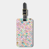 Wonky Trendy Rainbow Girl Metal Mermaid Scales Bagagelabel (Voorkant verticaal)