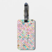 Wonky Trendy Rainbow Girl Metal Mermaid Scales Bagagelabel (Achterkant verticaal)
