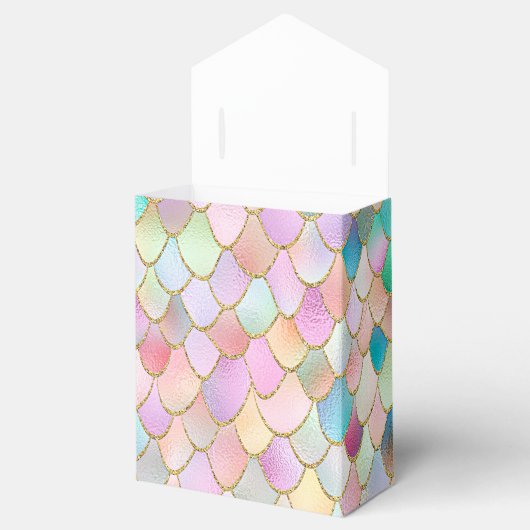 Wonky Trendy Rainbow Girl Metal Mermaid Scales Bedankdoosjes (Geopend)