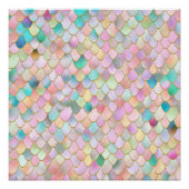 Wonky Trendy Rainbow Girl Metal Mermaid Scales Perfect Poster (Voorkant)