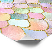 Wonky Trendy Rainbow Girl Metal Mermaid Scales Perfect Poster (Hoek)