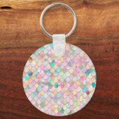 Wonky Trendy Rainbow Girl Metal Mermaid Scales Sleutelhanger (Voorkant)